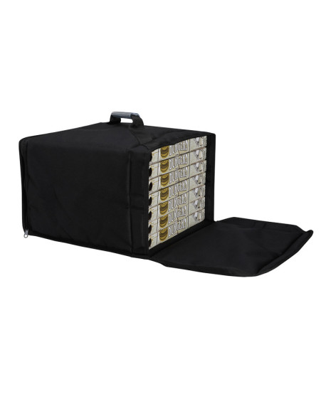 Halbstarre Kühltasche für Pizza 35 x 35 x 25 cm mit Magnetverschluss und doppelter Öffnung vorne/hinten