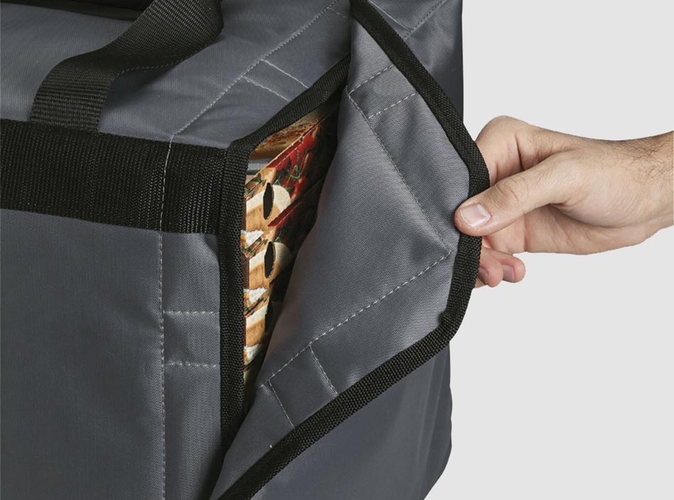 Rigid pizza cooler bag 35x35x20 with magnet closure