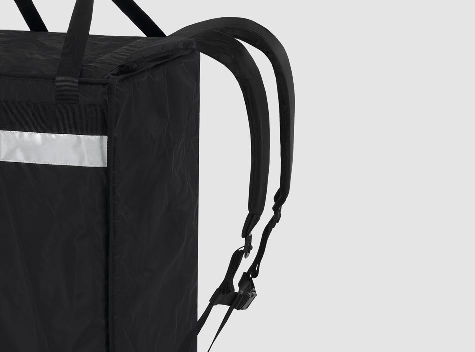 Delivery thermal backpack for take-away food 40x35x60h with zip fastener